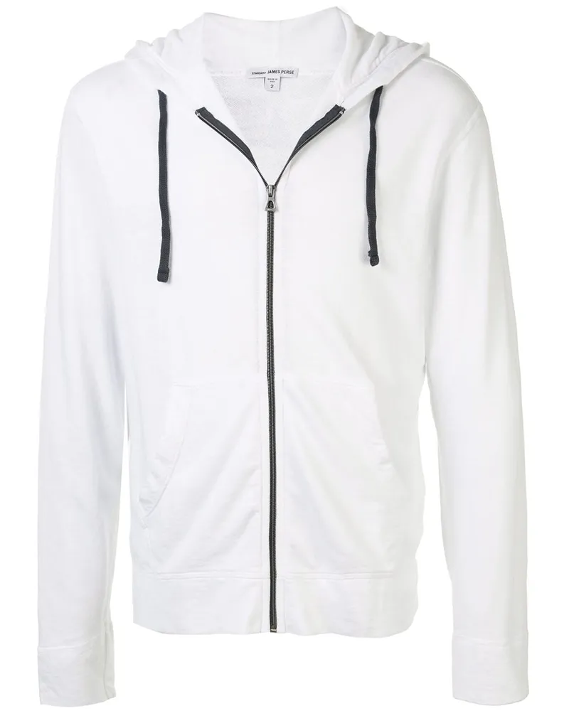 James Perse Kapuzenjacke mit Reißverschluss - Weiß Weiß