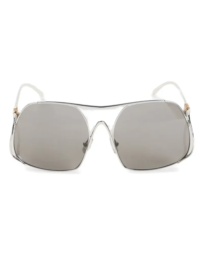 Miu Miu Sonnenbrille mit Logo - Grau Grau
