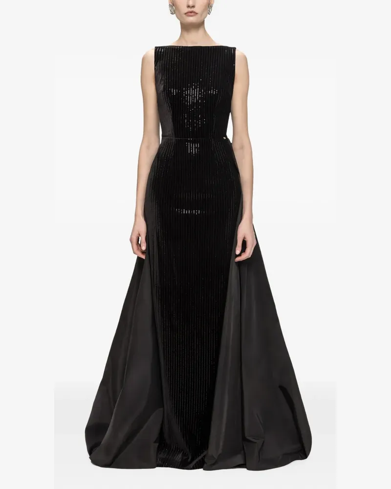 NISSA Taft-Maxikleid aus Samt mit Pailletten - Schwarz Schwarz