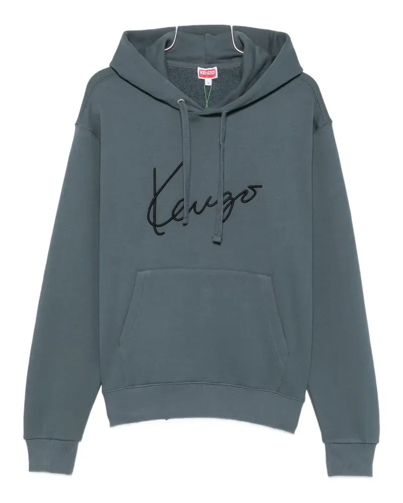 Kenzo logo-embroidered hoodie - Blau Blau