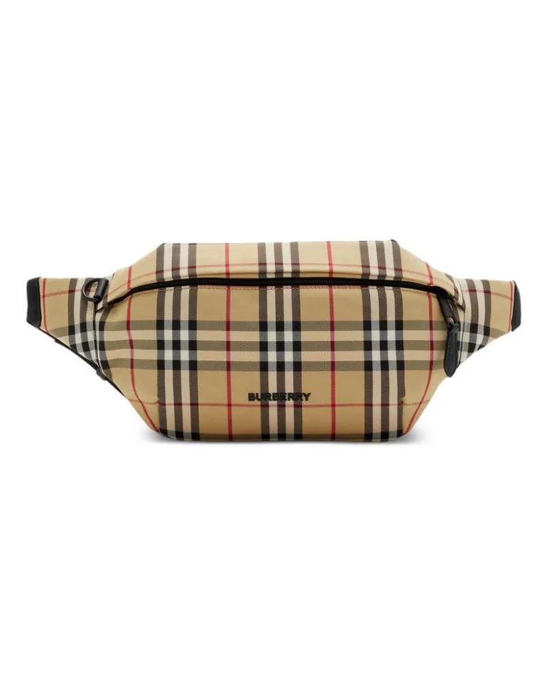 Burberry Karierte Gürteltasche mit Logo-Patch - Nude Nude