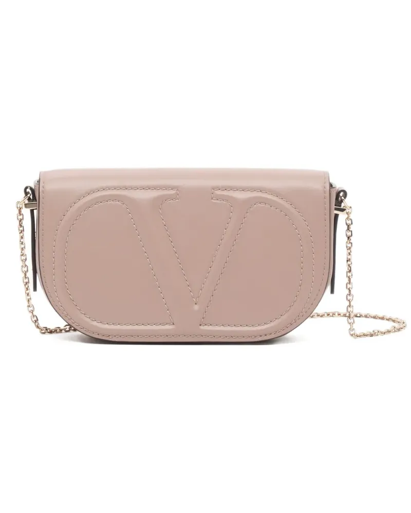 Valentino Garavani VLogo Walk chain pouch in calfskin - Nude Nude