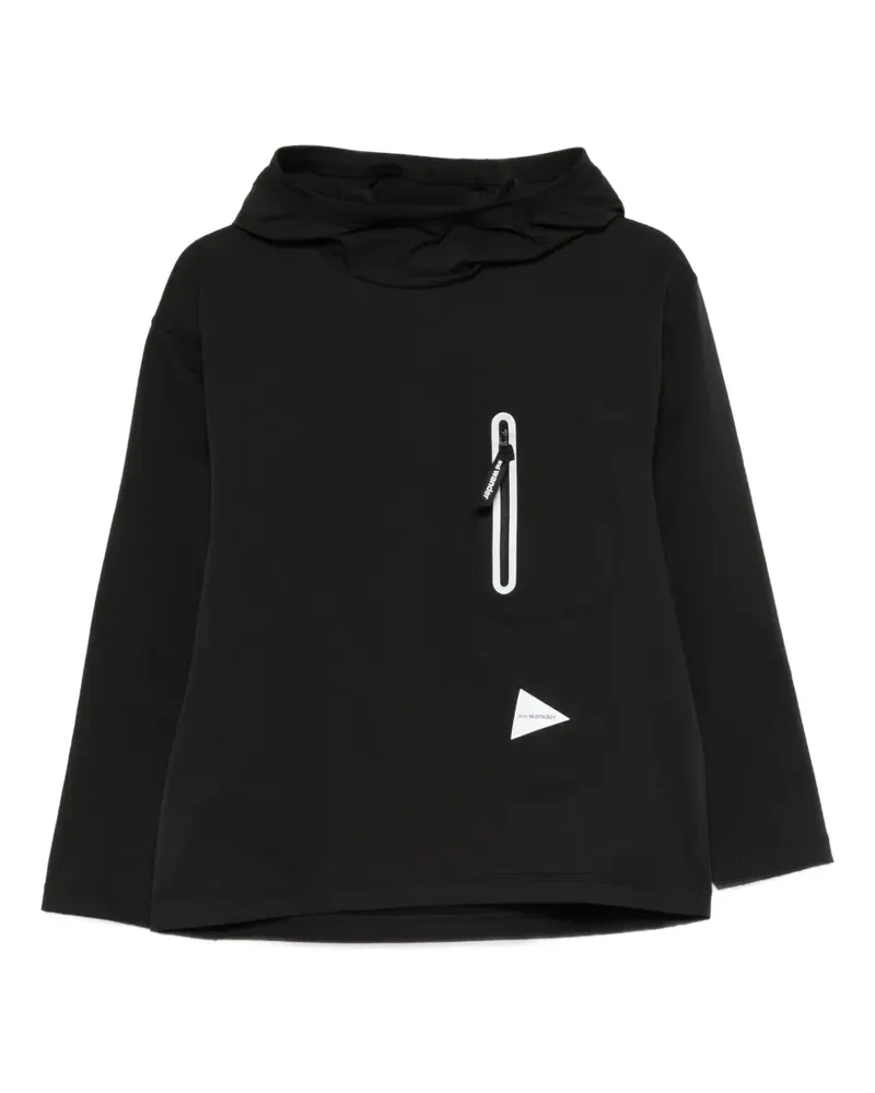 and wander zip-pocket hoodie - Schwarz Schwarz