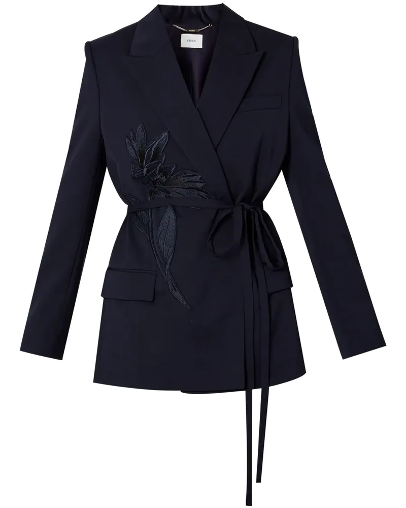 Erdem Doppelreihiger Blazer mit Gürtel - Blau Blau