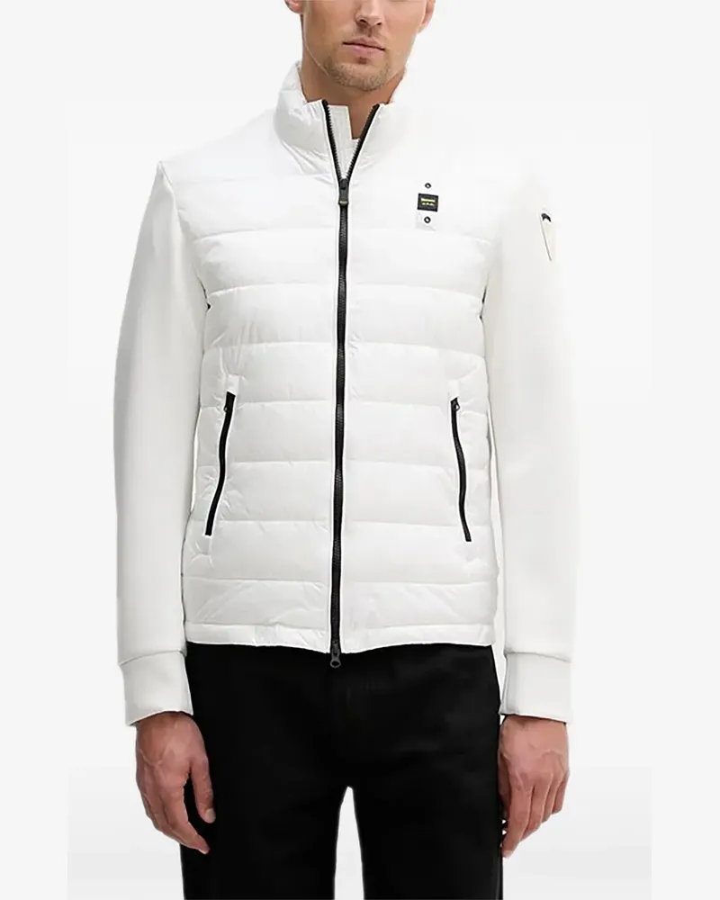Blauer quilted patch jacket - Weiß Weiß