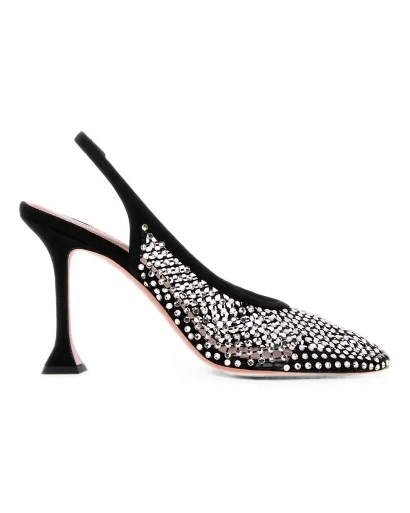 Amina Muaddi Dolly crystal-embellished mesh pumps - Silber Silber