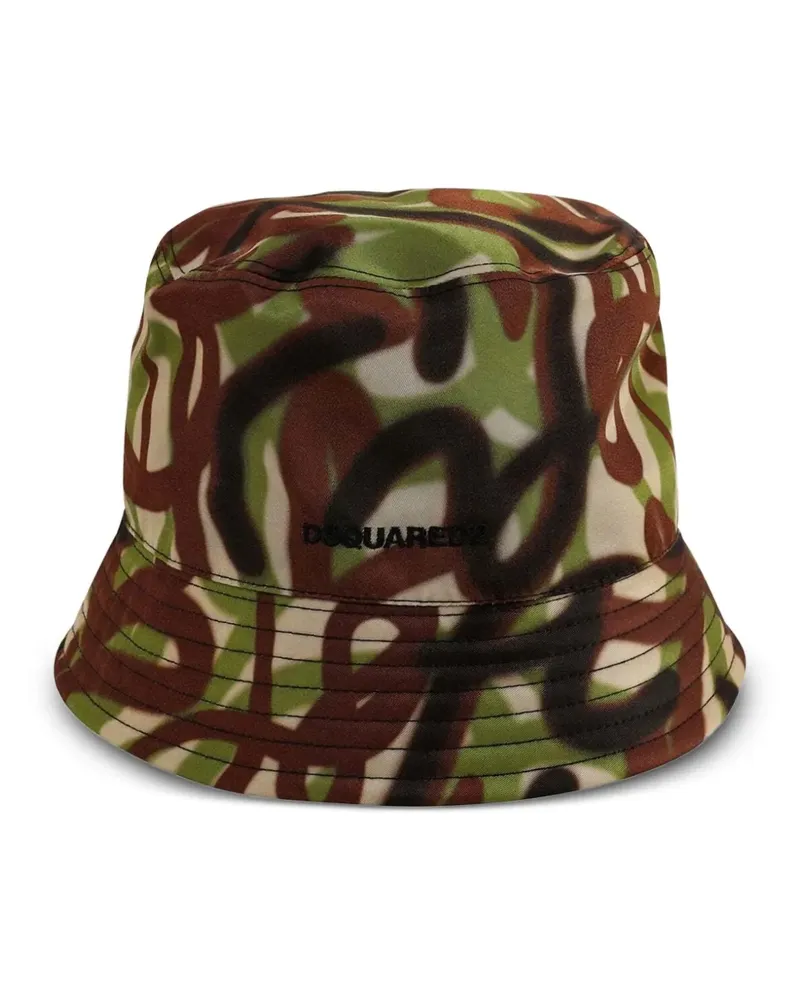Dsquared2 Fischerhut mit Camouflage-Print - Grün Grün