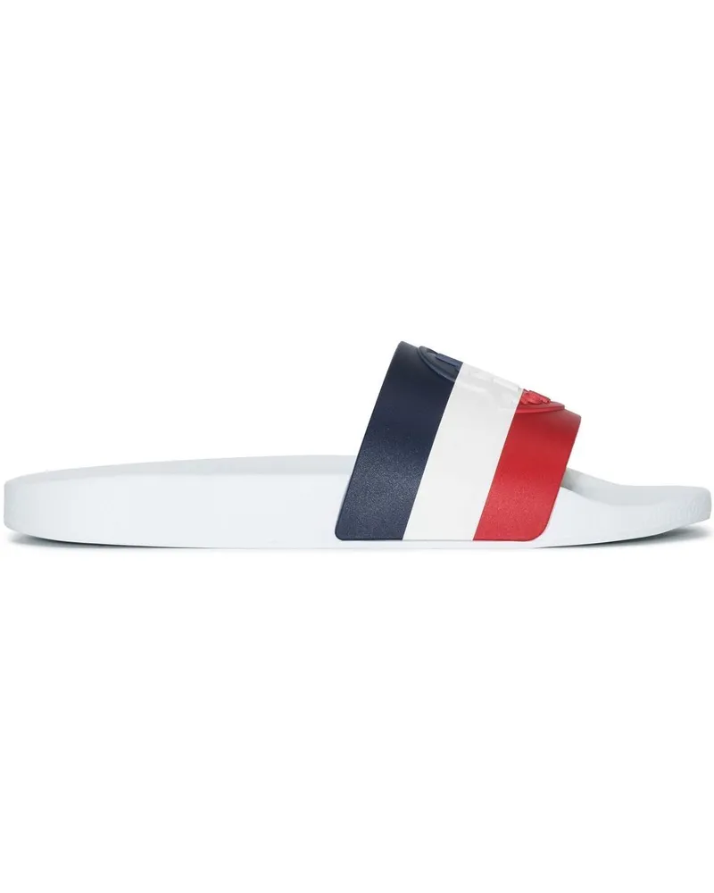 Moncler Gestreifte Basile Pantoletten - Weiß Weiß