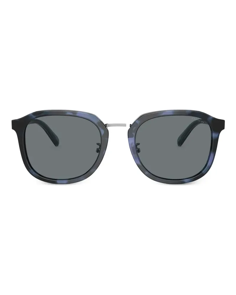 Coach tortoiseshell-effect round-frame sunglasses - Blau Blau