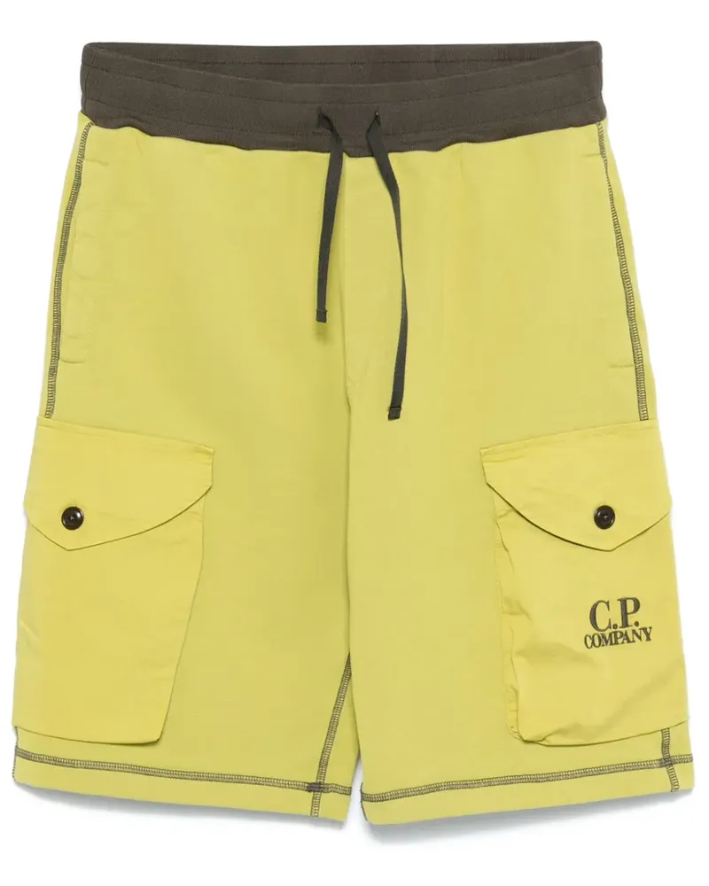 C.P. Company Diagonal Fleece Cargoshorts - Grün Grün