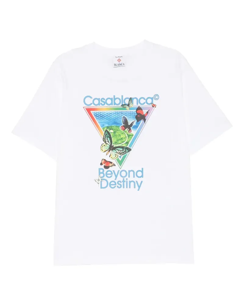 Casablanca Paris Tennis Club Icon Beyond Destiny T-Shirt mit Print - Weiß Weiß