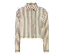 FF striped denim jacket - Nude