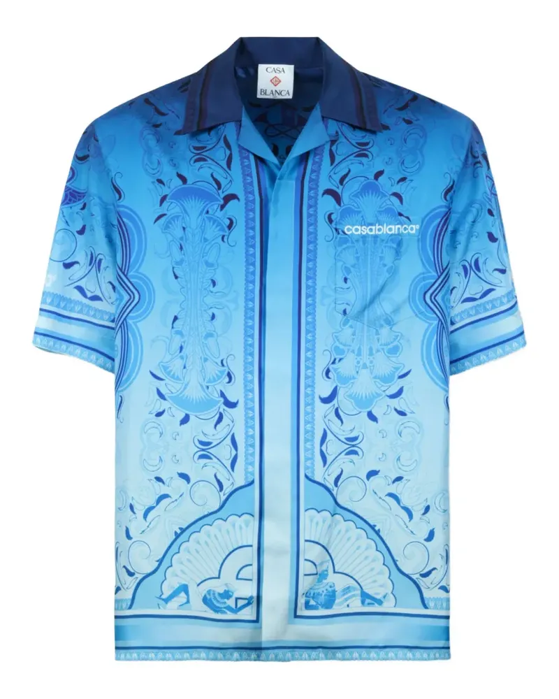 Casablanca Paris Egyptian Rug Seidenhemd mit Farbverlauf - Blau Blau