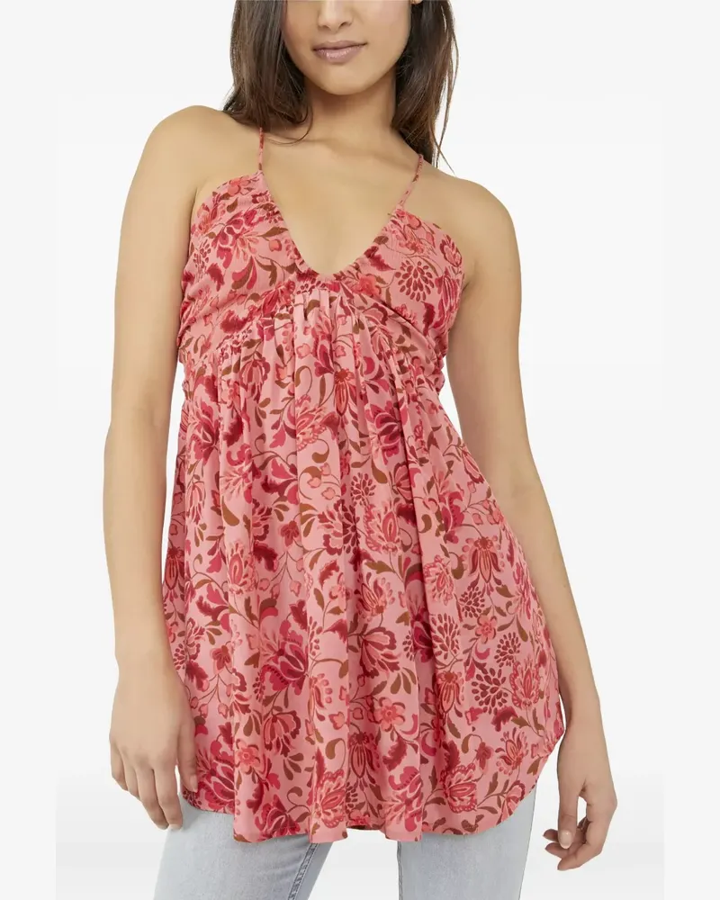 Free People floral-print V-neck top - Rosa Rosa