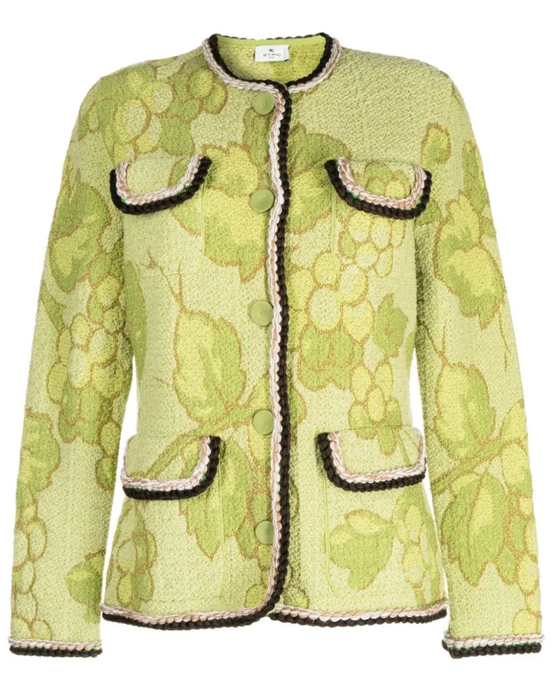 Etro Geknöpfte Tweed-Jacke - Grün Grün