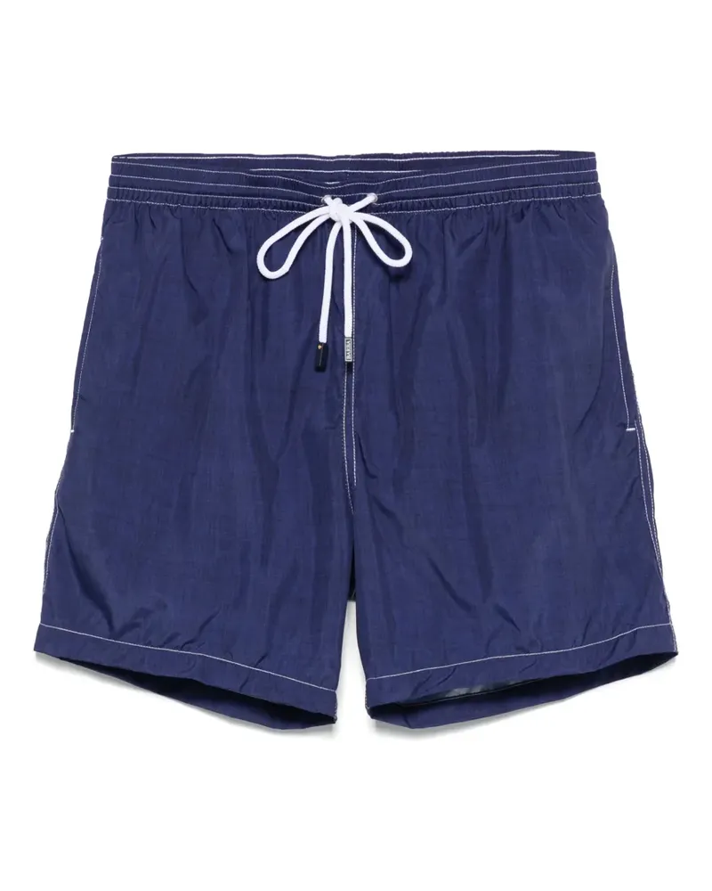 BARBA Badeshorts mit Logo-Patch - Blau Blau