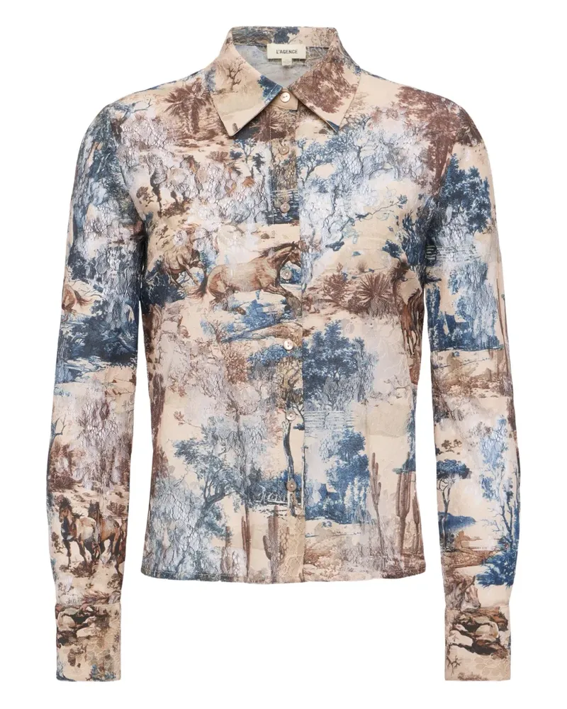 L'Agence Maia Bluse mit Print - Nude Nude