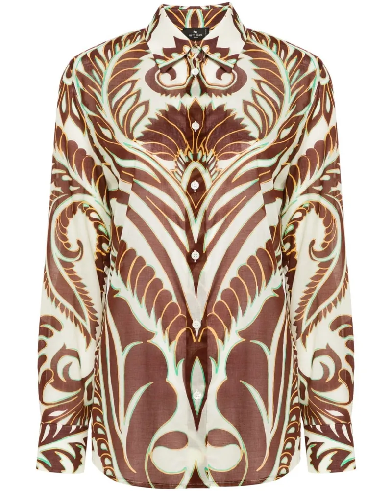 Etro Hemd mit abstraktem Print - Braun Braun