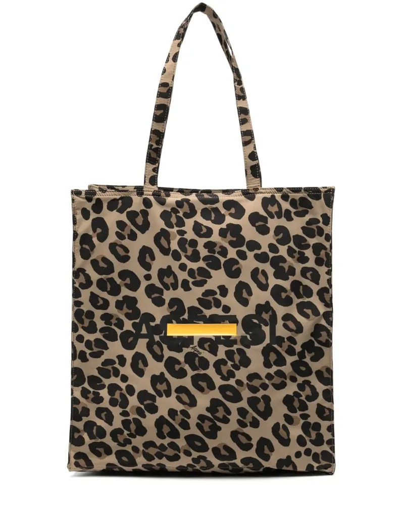 ASPESI Shopper mit Leoparden-Print - Braun Braun