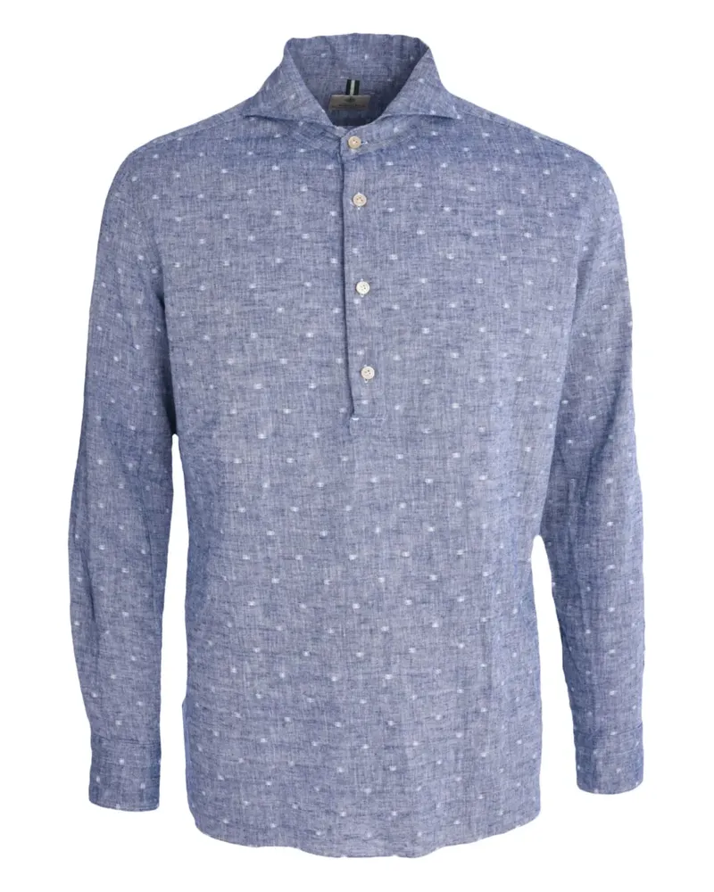 Luigi Borrelli Hemd mit Polka Dots - Blau Blau