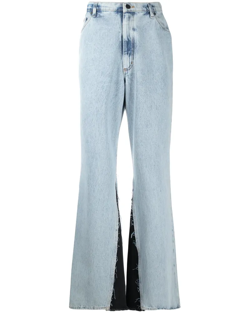 DUO Ltd Weite Hose mit Kontrasteinsätzen - Blau Blau