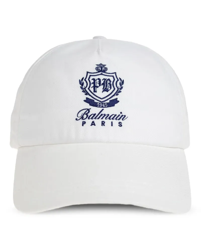Balmain logo-embroidered baseball cap - Weiß Weiß