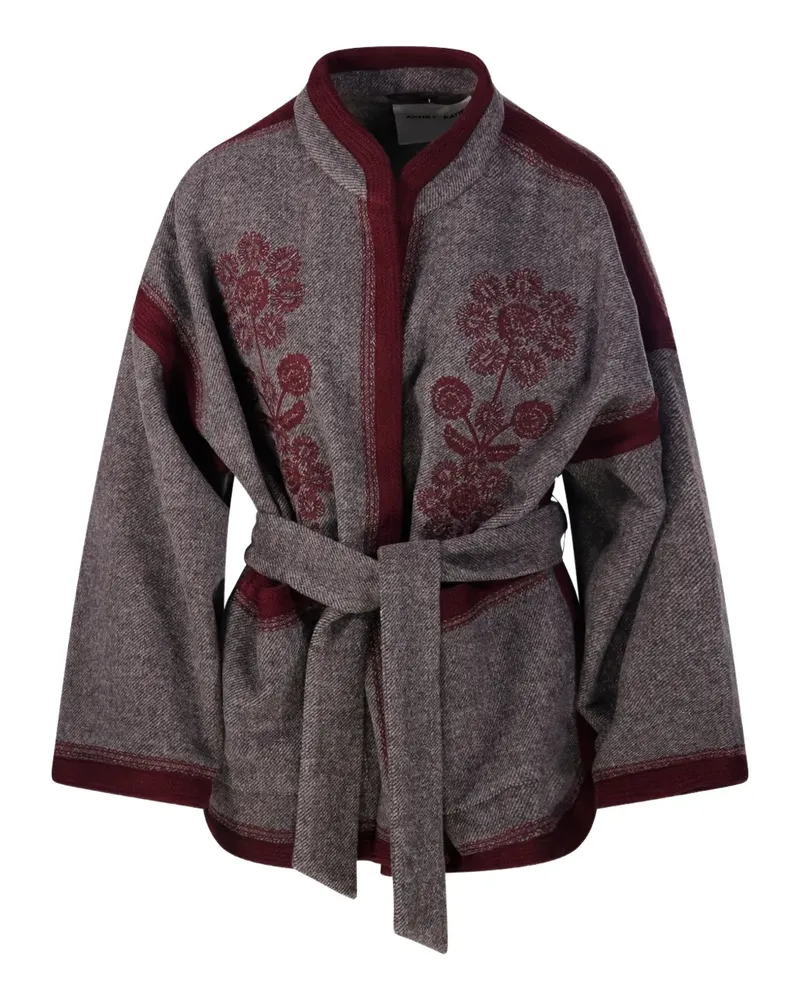 Antik Batik floral belted coat - Grau Grau