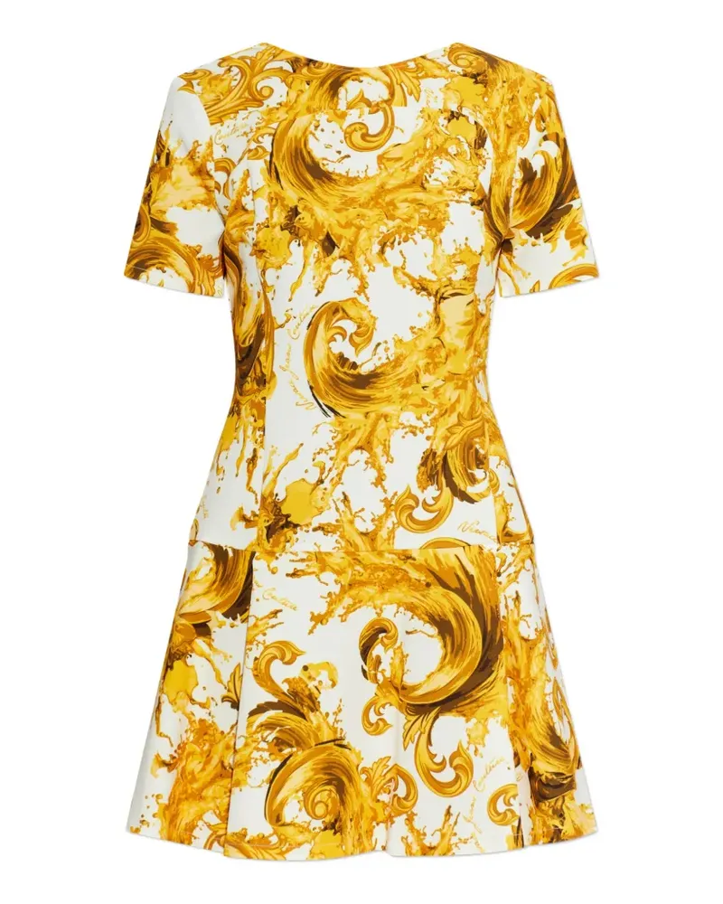 Versace Jeans Kurzärmliges Kleid mit Print - Weiß Weiß