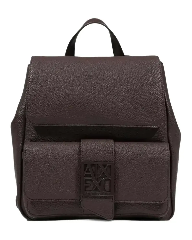 Armani Exchange Rucksack mit Logo-Schild - Braun Braun