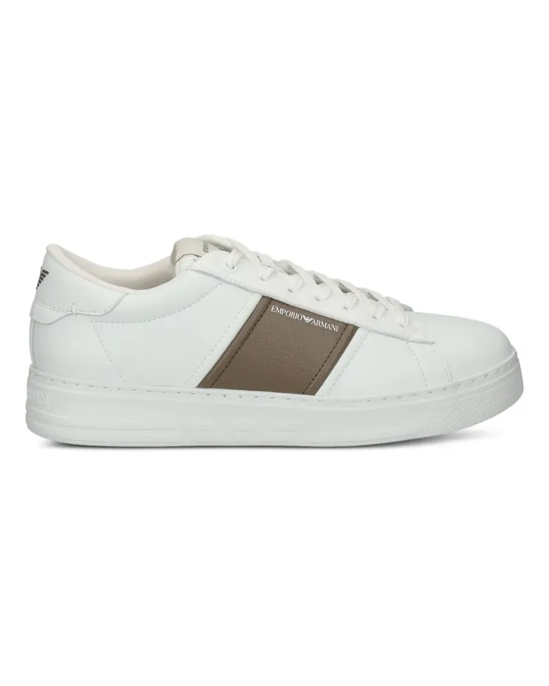 Emporio Armani Sneakers mit Kontrasteinsätzen - Weiß Weiß