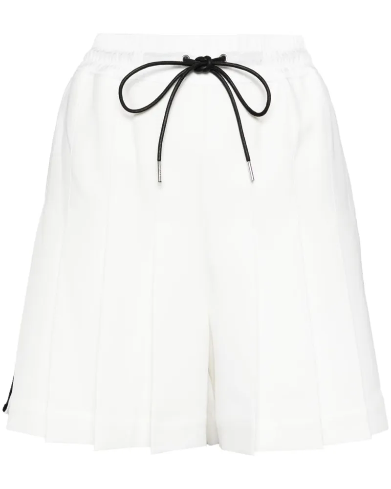 Sacai Shorts mit Falten - Weiß Weiß