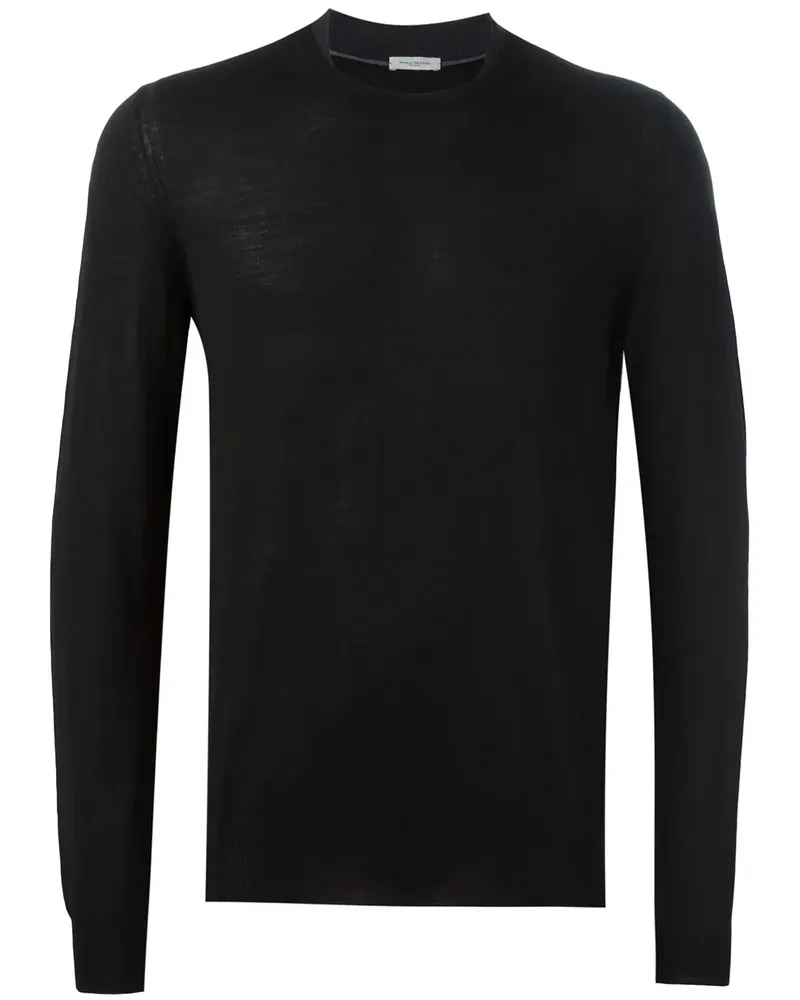 Paolo Pecora Milano Strickpullover mit Rundhalsausschnitt - Schwarz Schwarz