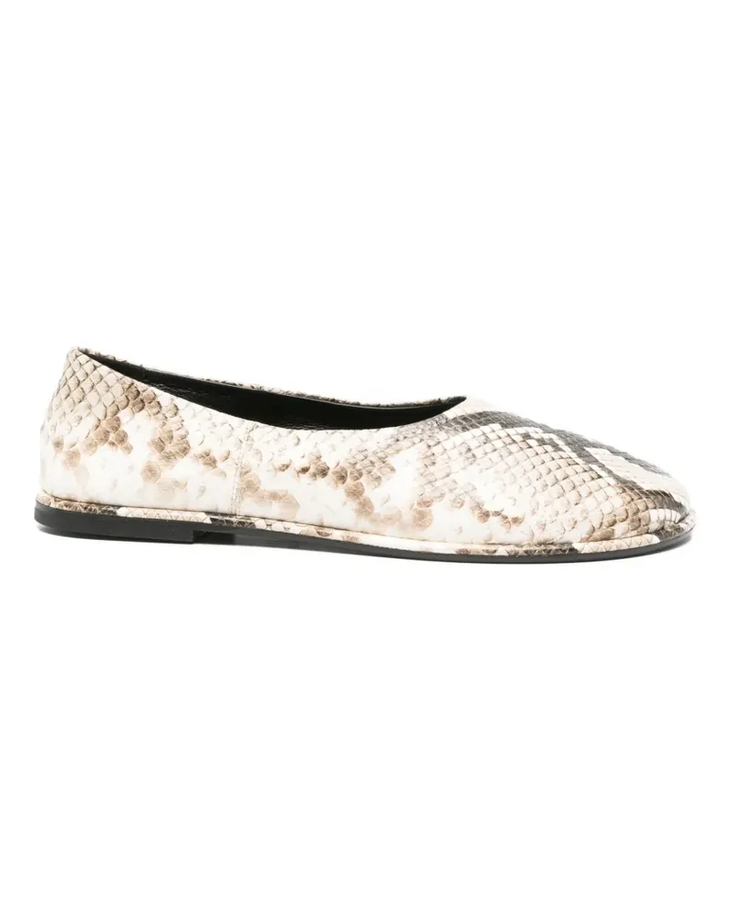 Teurn Studios Suri snake-print flat pumps - Nude Nude
