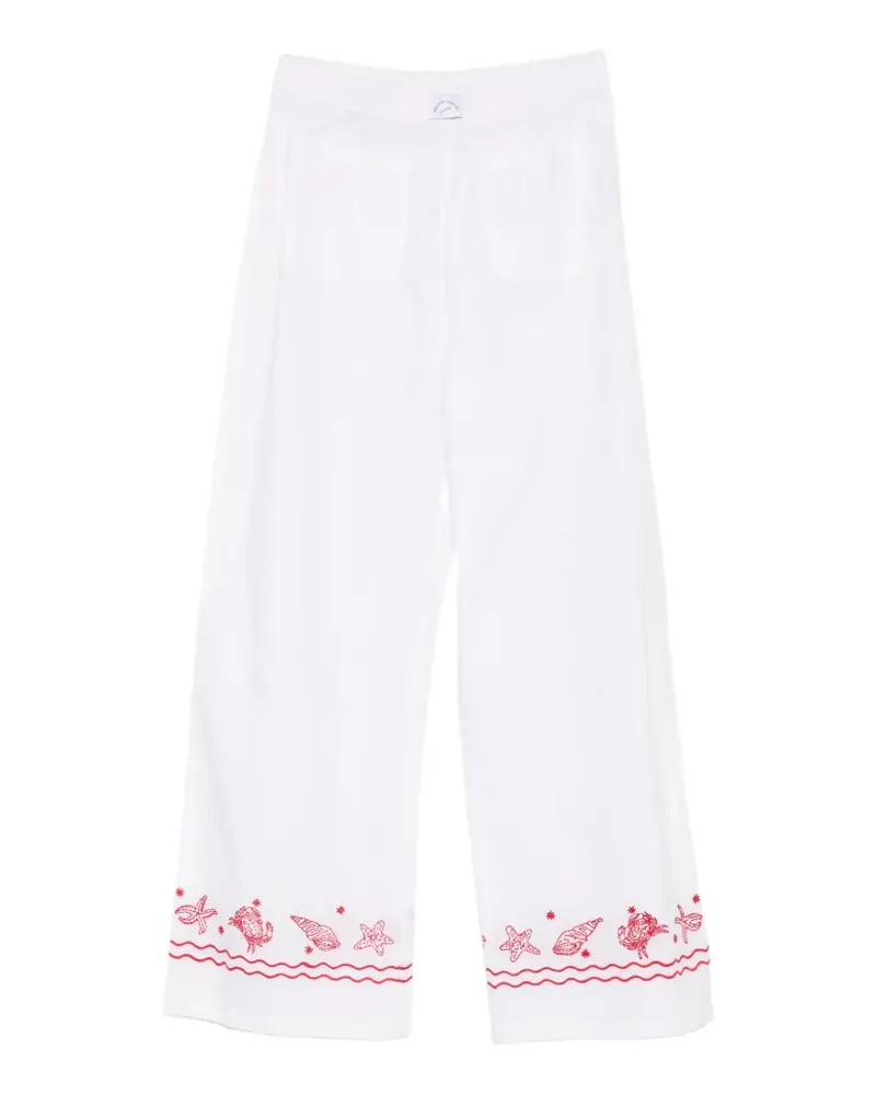 Maison Labiche embroidered wide-leg trousers - Weiß Weiß
