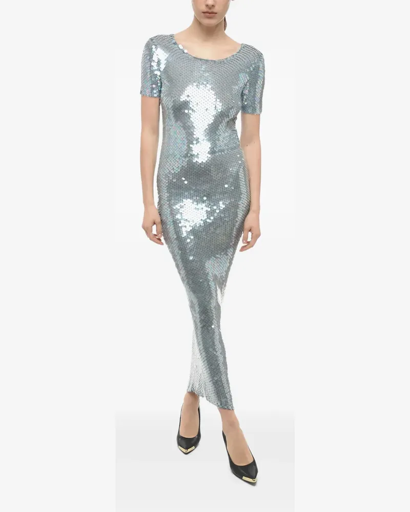 Maison Margiela Maxikleid mit Pailletten - Silber Silber