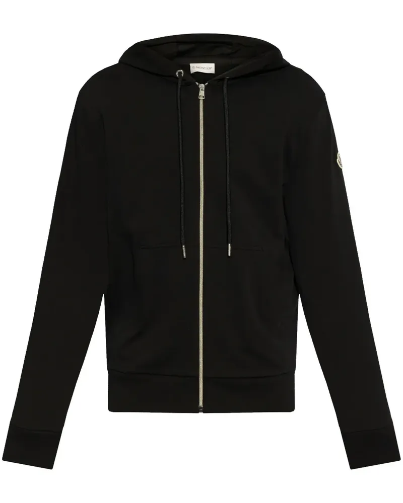 Moncler Cardigan mit Logo-Patch - Schwarz Schwarz