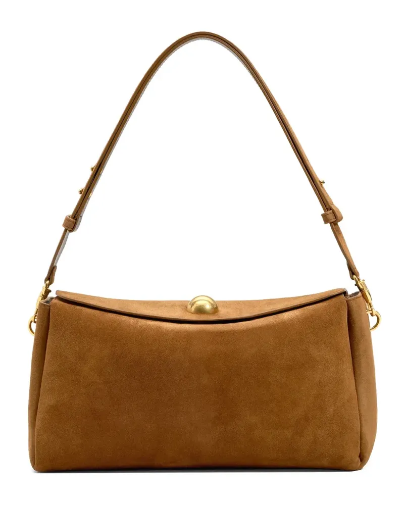 AMI Paris Mittelgroße Carrousel Schultertasche aus Wildleder - Braun Braun