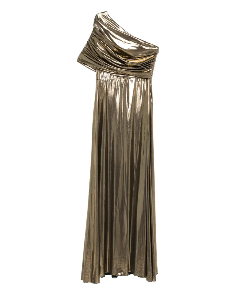 Giambattista Valli Gerafftes One-Shoulder-Kleid - Gold Gold