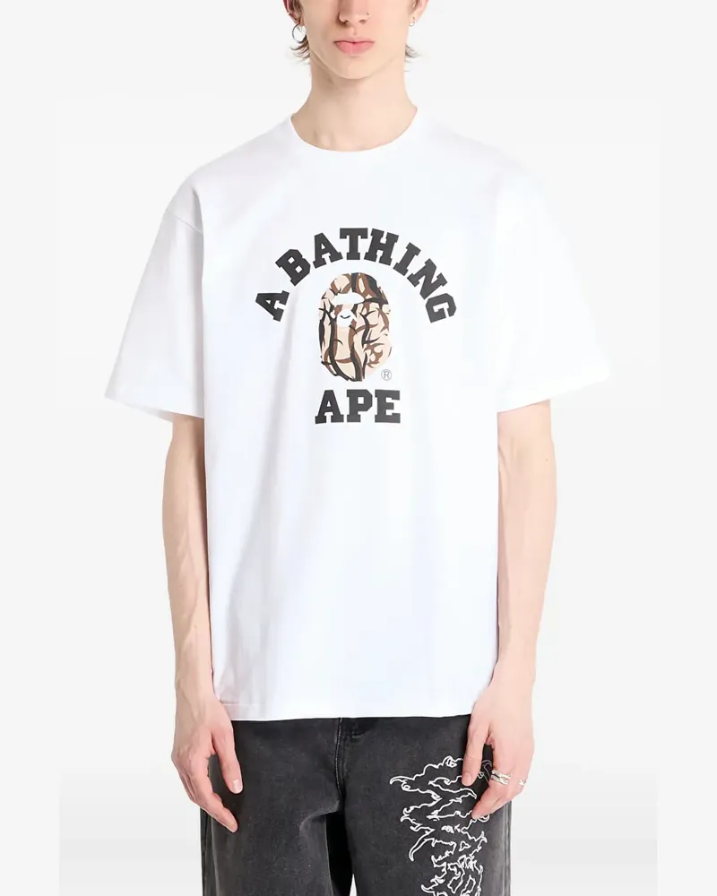 BAPE T-Shirt mit Logo - Weiß Weiß