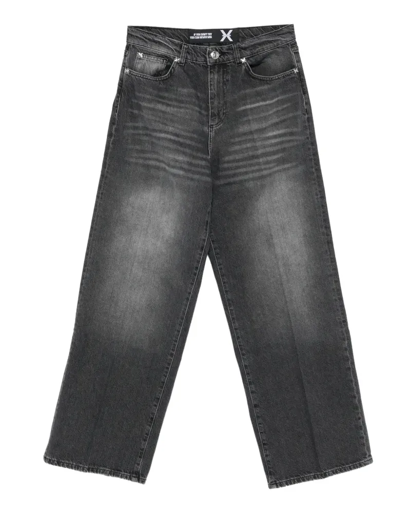 John Richmond faded-effect logo-plaque jeans - Grau Grau