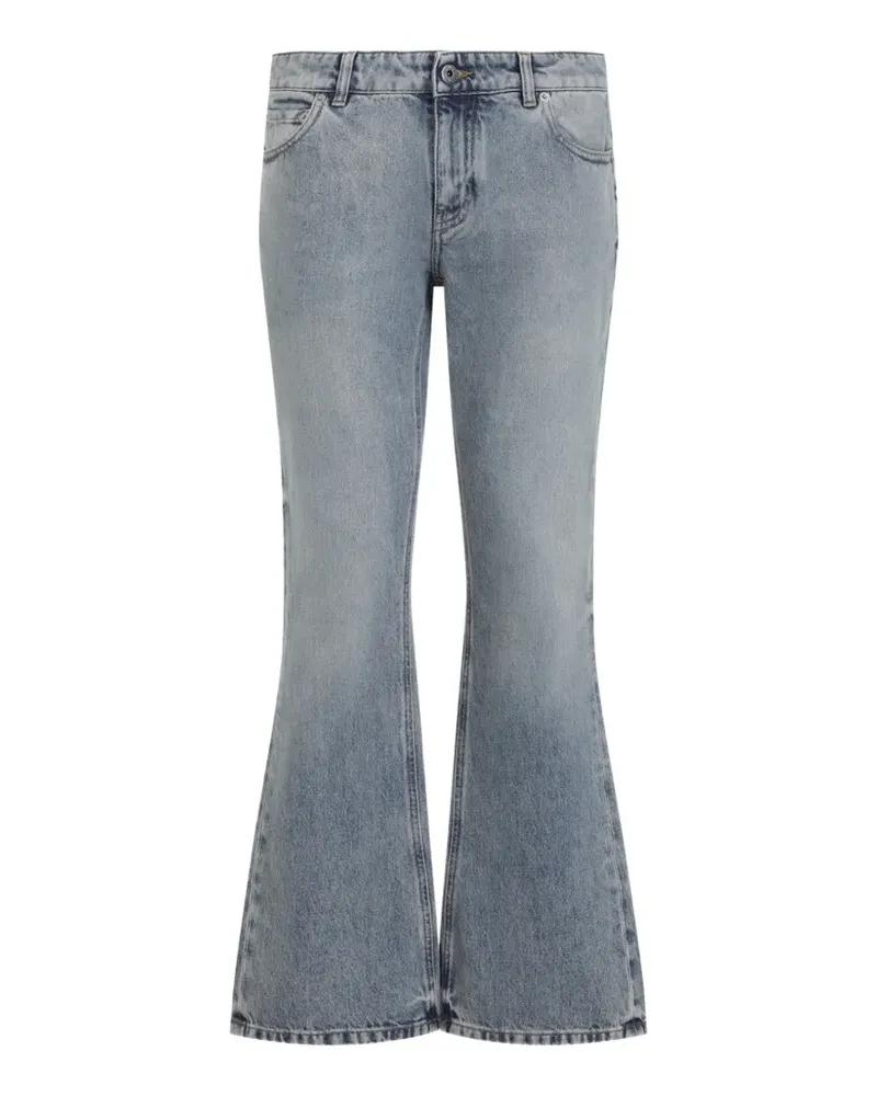 Miu Miu logo-embroidered flared jeans - Blau Blau