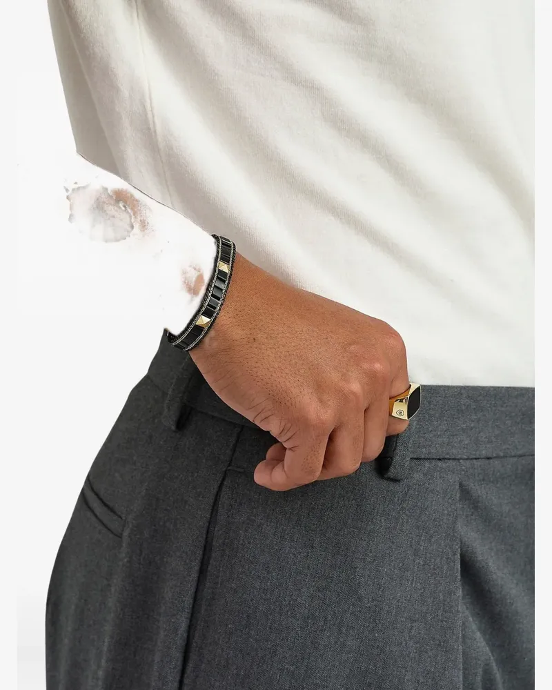 Nialaya stud onyx bracelet - Schwarz Schwarz