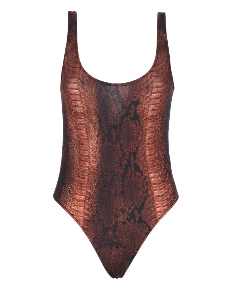 Jean Paul Gaultier Badeanzug mit Print - Braun Braun