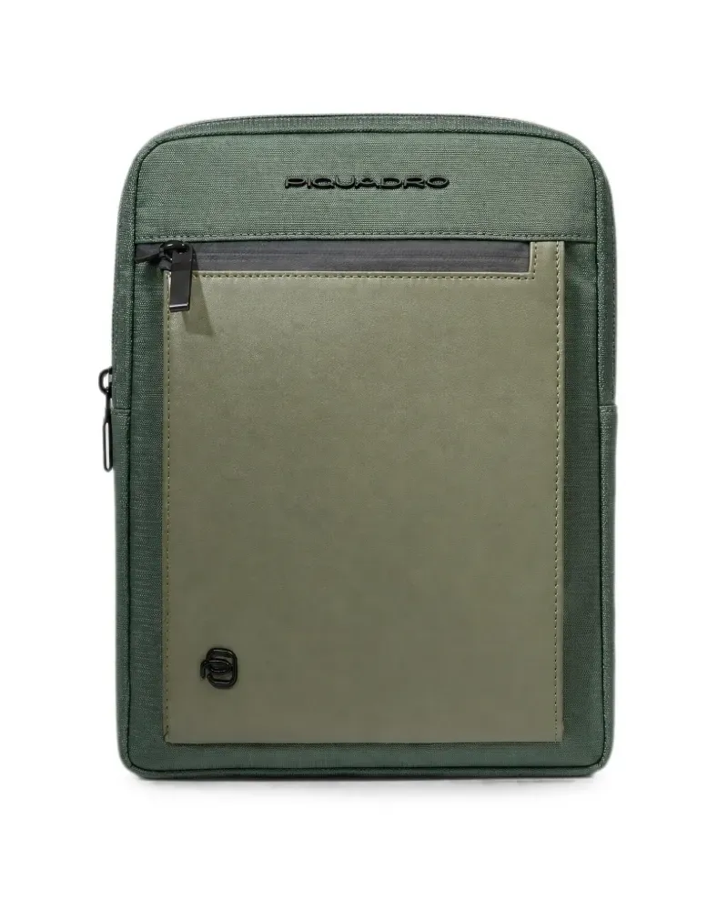 Piquadro Rucksack mit Logo-Schild - Grün Grün