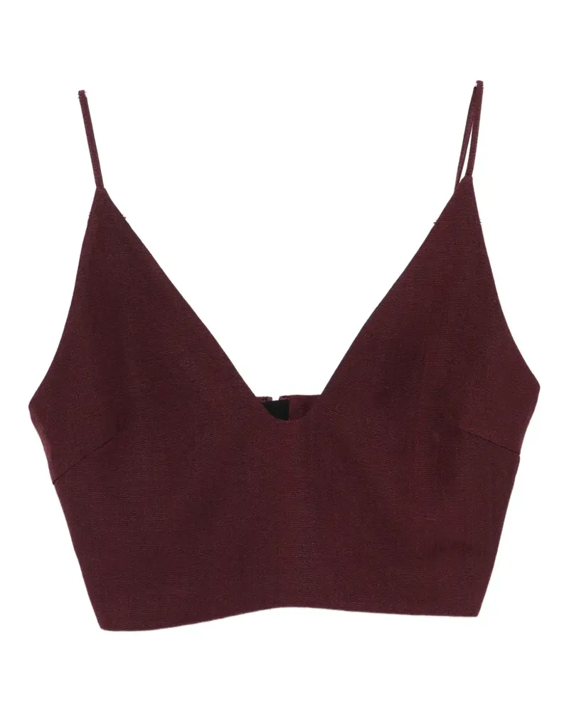 Jil Sander Cropped-Top mit V-Ausschnitt - Violett Violett