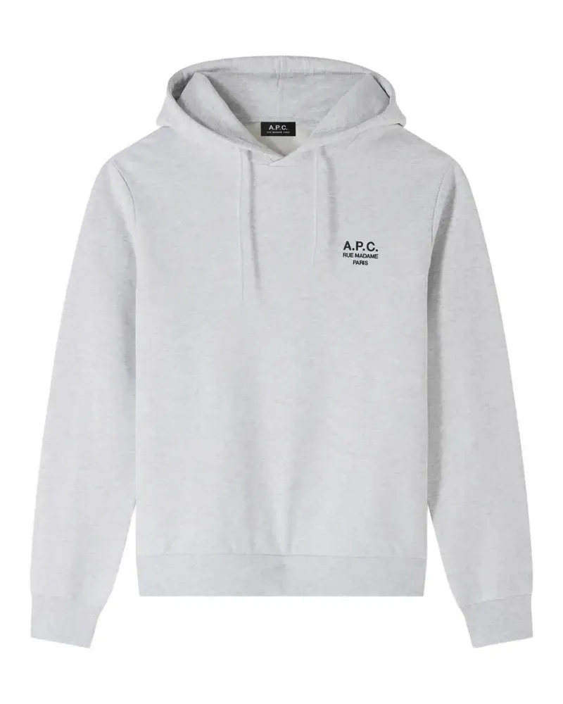 A.P.C. logo-embroidered drawstring hoodie - Grau Grau