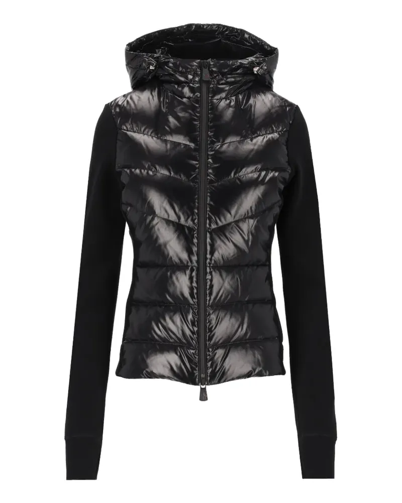Moncler Kordelzug-Hoodie mit gestepptem Einsatz - Schwarz Schwarz
