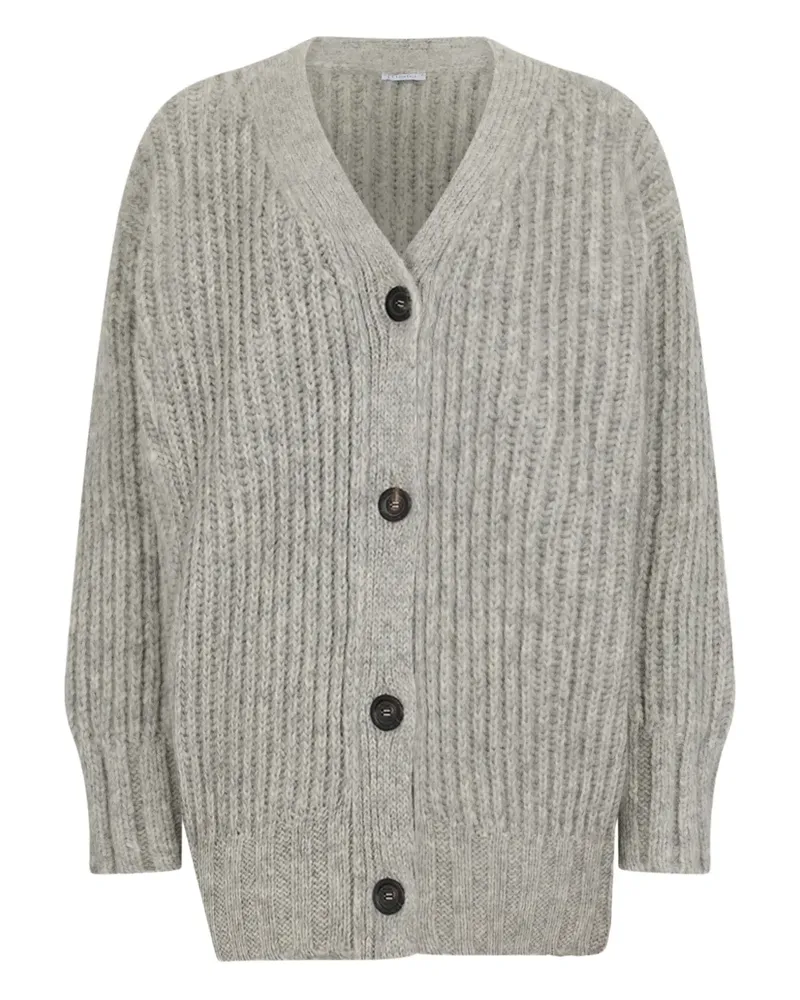 Malo button-up ribbed cardigan - Grau Grau
