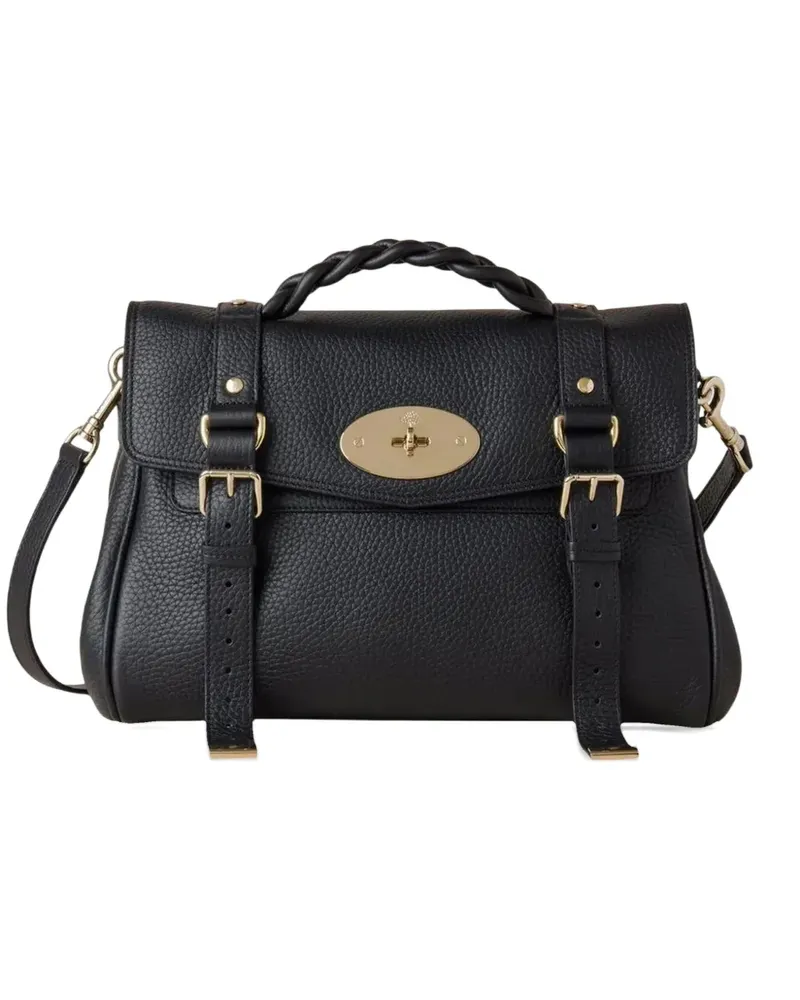 Mulberry Alexa braided handle buckle tote bag - Schwarz Schwarz
