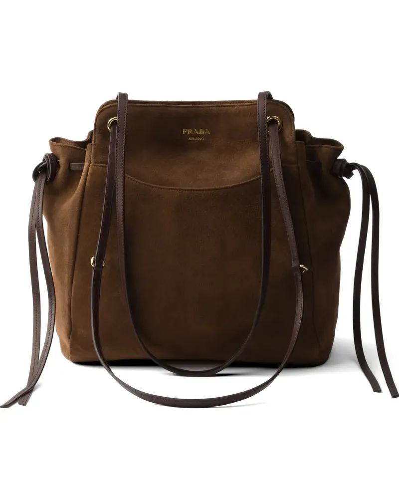 Prada Mittelgroßer Carry Tote Bag - Braun Braun